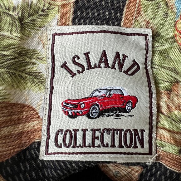 Vintage Novelty Hawaii Car Print Button Down Blouse Oversized Top Hawaiian Shirt - Picture 5 of 9